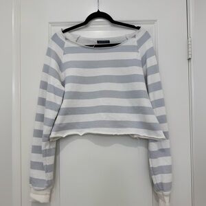 Brandy Melville Striped Off the Shoulder Sweater